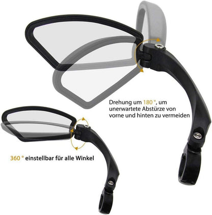 Fahrradspiegel Rückspiegel HD Edelstahl Spiegel Generation 2.0 2er Set