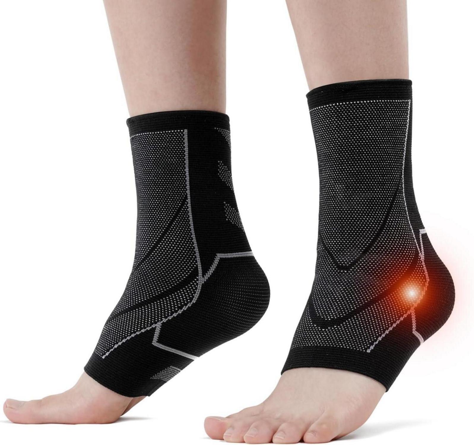 Sportknöchelbandagen 2er Pack Schwarz für Plantarfasziitis
