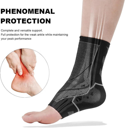 Neuropathie Socken Sprunggelenkbandage Kompressionssocken 2er Pack L Schwarz