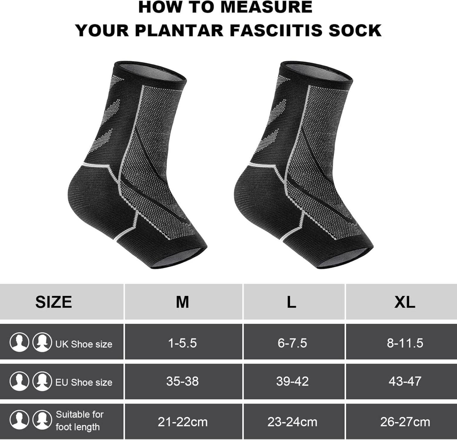 Neuropathie Socken Sprunggelenkbandage Kompressionssocken Schwarz 2er Pack