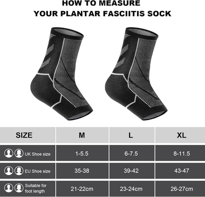 Neuropathie Socken Sprunggelenkbandage Kompressionssocken Schwarz 2er Pack