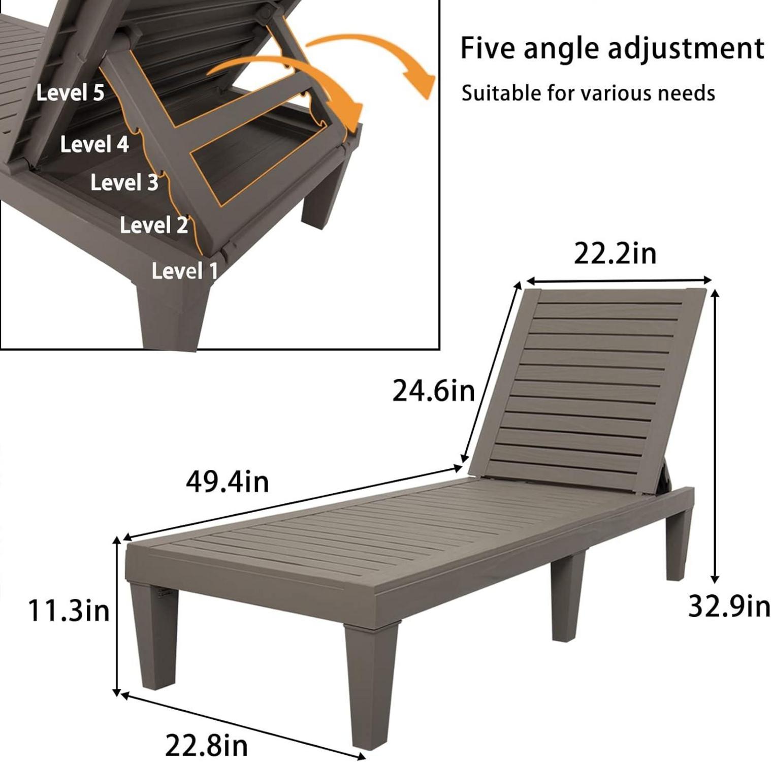Outdoor Lounge Stuhl wasserdicht Pool Chaiselounge Grau RAPTAVIS