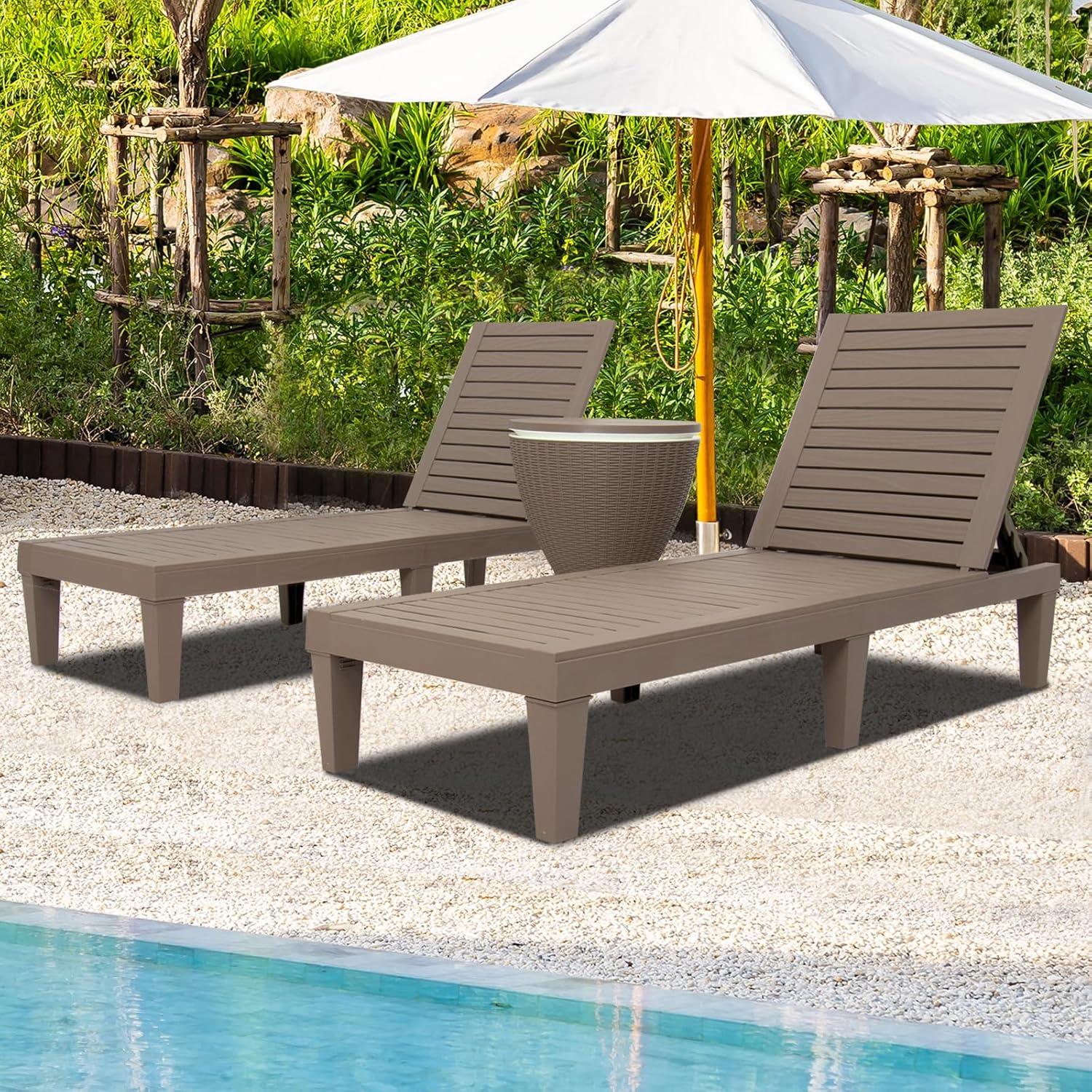 Outdoor Lounge Stuhl Chaiselounge wasserdicht höhenverstellbar Grau