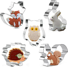 Ausstechformen Tiere Edelstahl 5er Set Kaninchen Eule Fuchs