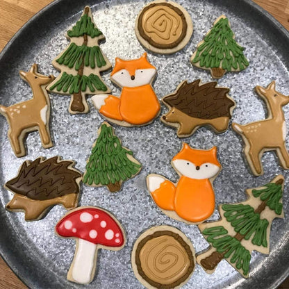 5er Set Tierausstechformen aus Edelstahl - Kaninchen, Eule, Fuchs, Eichhörnchen, Igel