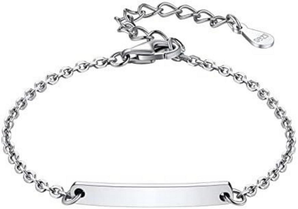 925 Silber Kinder Armband mit Gravur in Rosegold