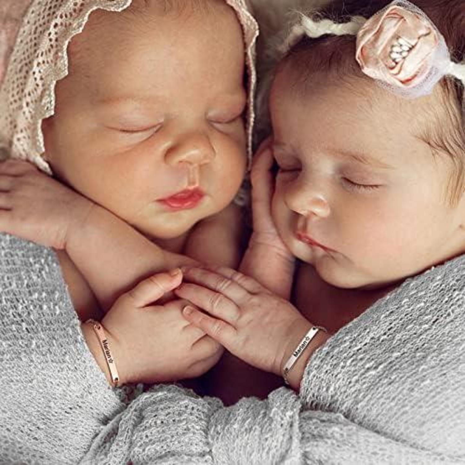 Kinder Armband 925 Silber/Rosegold vergoldet ID-Armband