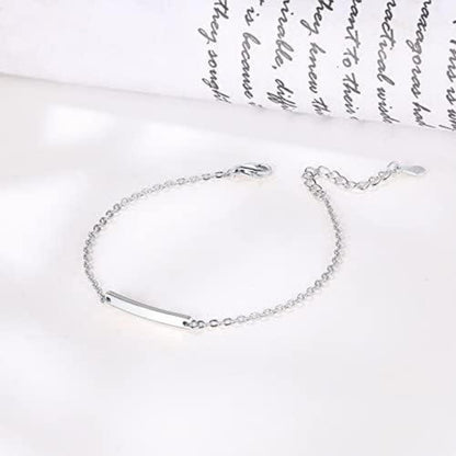 925 Silber Kinder Armband mit Gravur in Rosegold