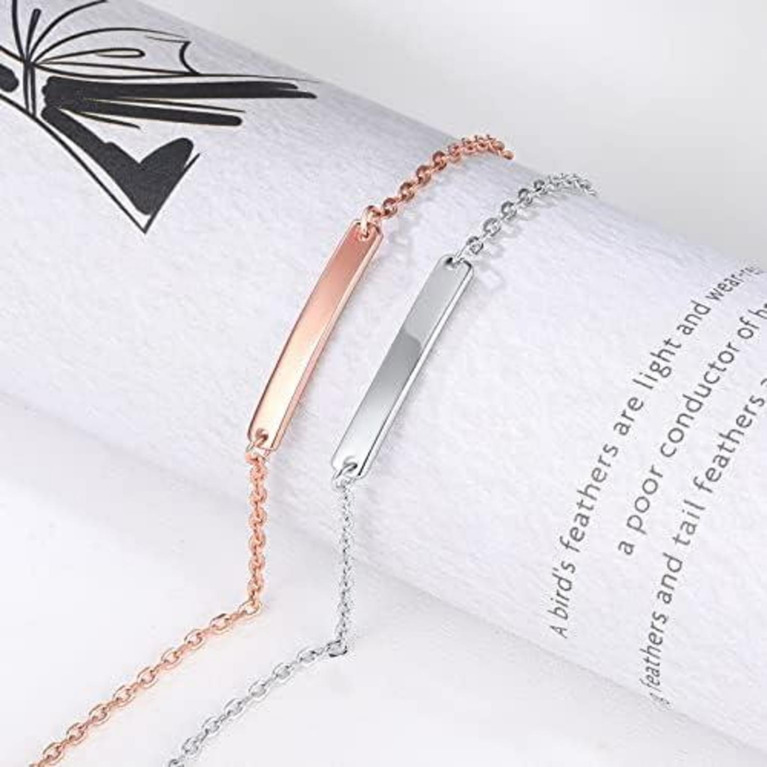 Kinder Baby Namensarmband 925 Silber Rosegold Taufarmband 12.5cm