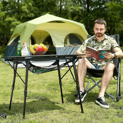 Portal Campingtisch faltbar, höhenverstellbar, Aluminium 90x53cm