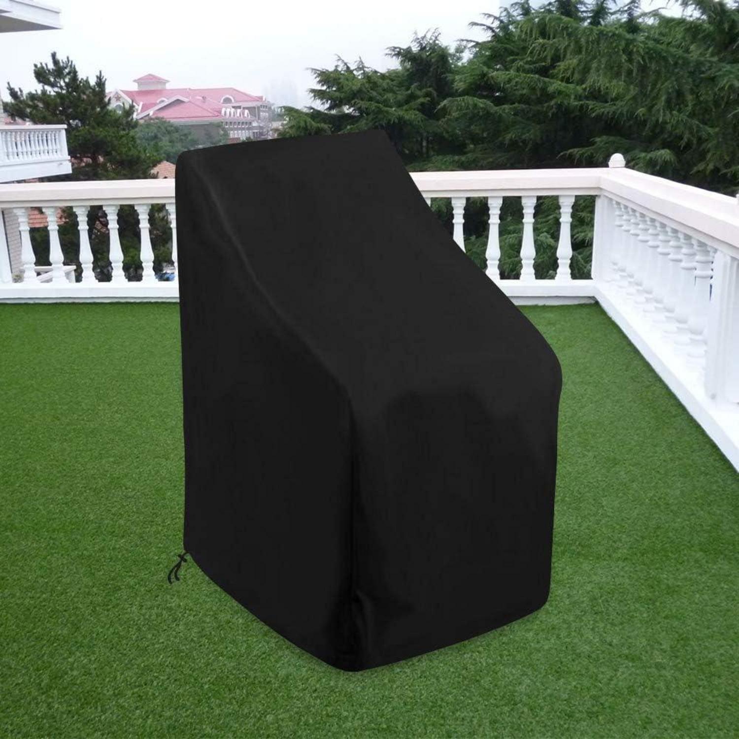 Gartenstühle Abdeckung Winterfest 64x64x70/120 cm Schwarz UV-Beständig