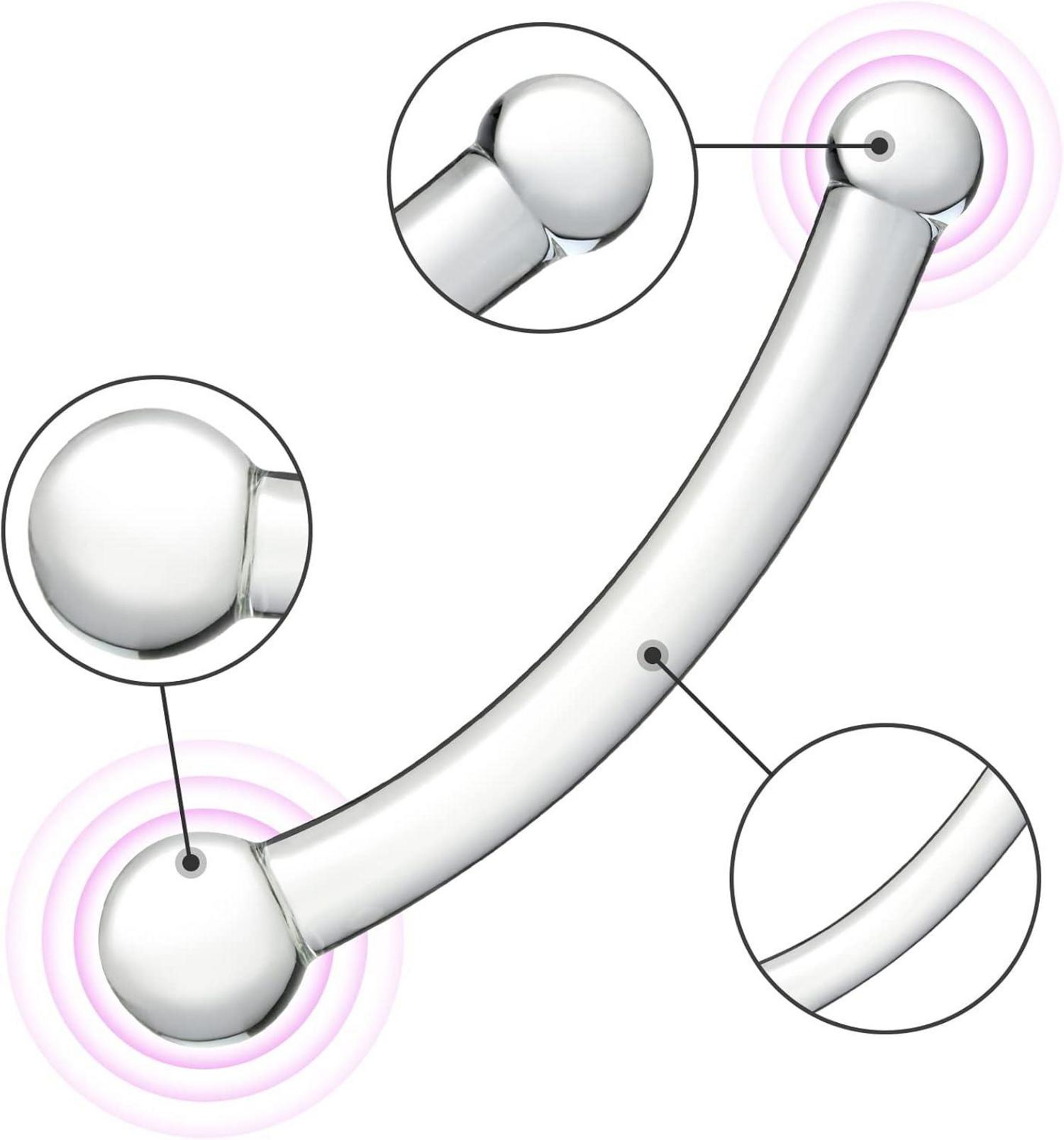 Glas Doppeldildo Analdildo Kristall Penis Analplug G-Punkt