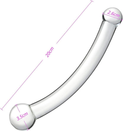 Glas Doppeldildo Kristall Analdildo G-Punkt Analplug SM Spielzeug