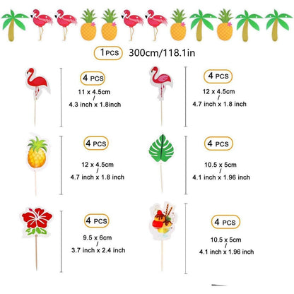 Hawaii Deko Party Beachparty Deko 146 Stück Set Tischröcke