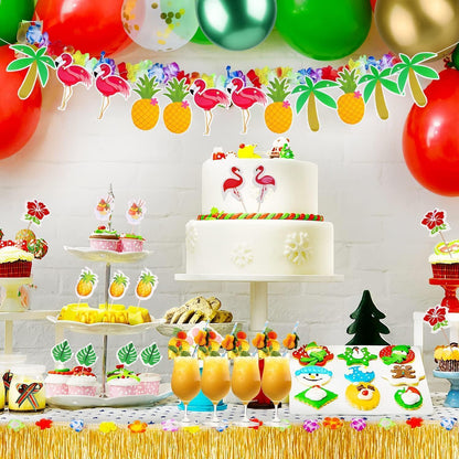 Hawaii Deko Party Beachparty Deko 146 Stück Set Tischröcke