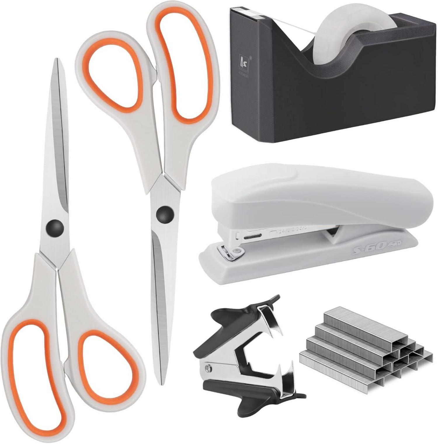 Büroartikel-Set mit 2 Scheren, 1 Hefter, 1000 26/6