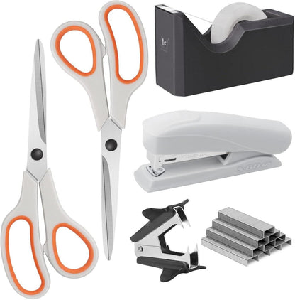 Büroartikel-Set mit 2 Scheren, 1 Hefter, 1000 26/6