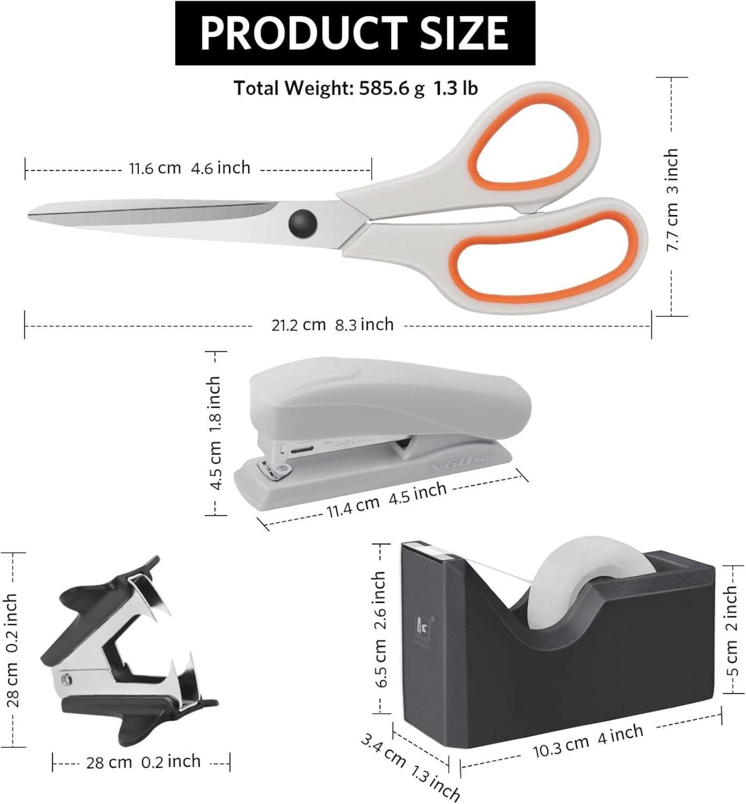 Büroartikel-Set Schreibtisch-Zubehör 2 Scheren 1 Hefter 1000
