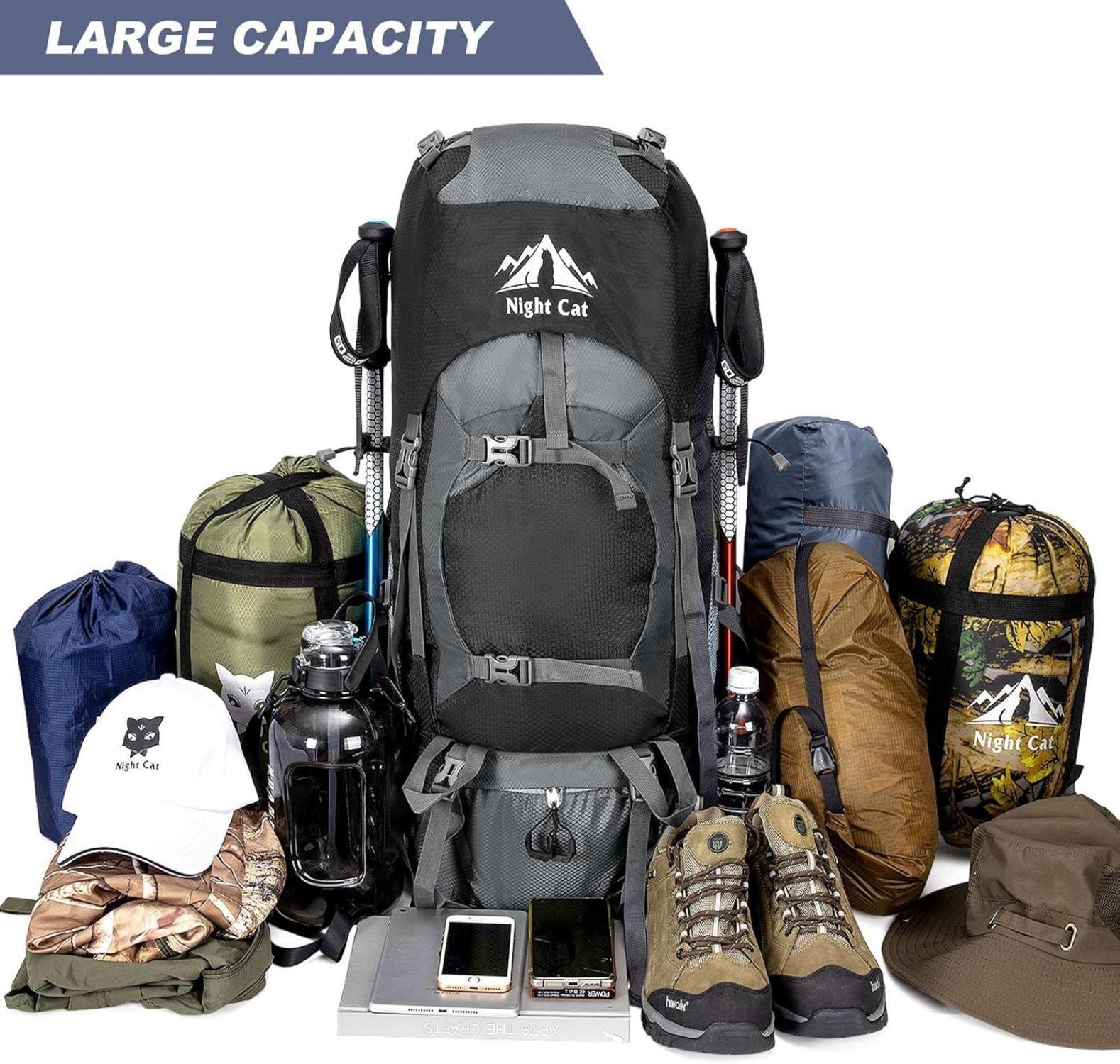 Trekkingrucksack 70L Atmungsaktiv Camping Wanderrucksack Herren Damen