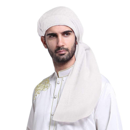 Herren Hijab Turban Schal Polyester Weiß 140x140cm