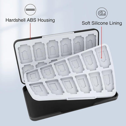 HEIYING Switch Game Card Aufbewahrungsbox mit 24 Game Card & 24 Micro SD Slots. Carbon Fibre