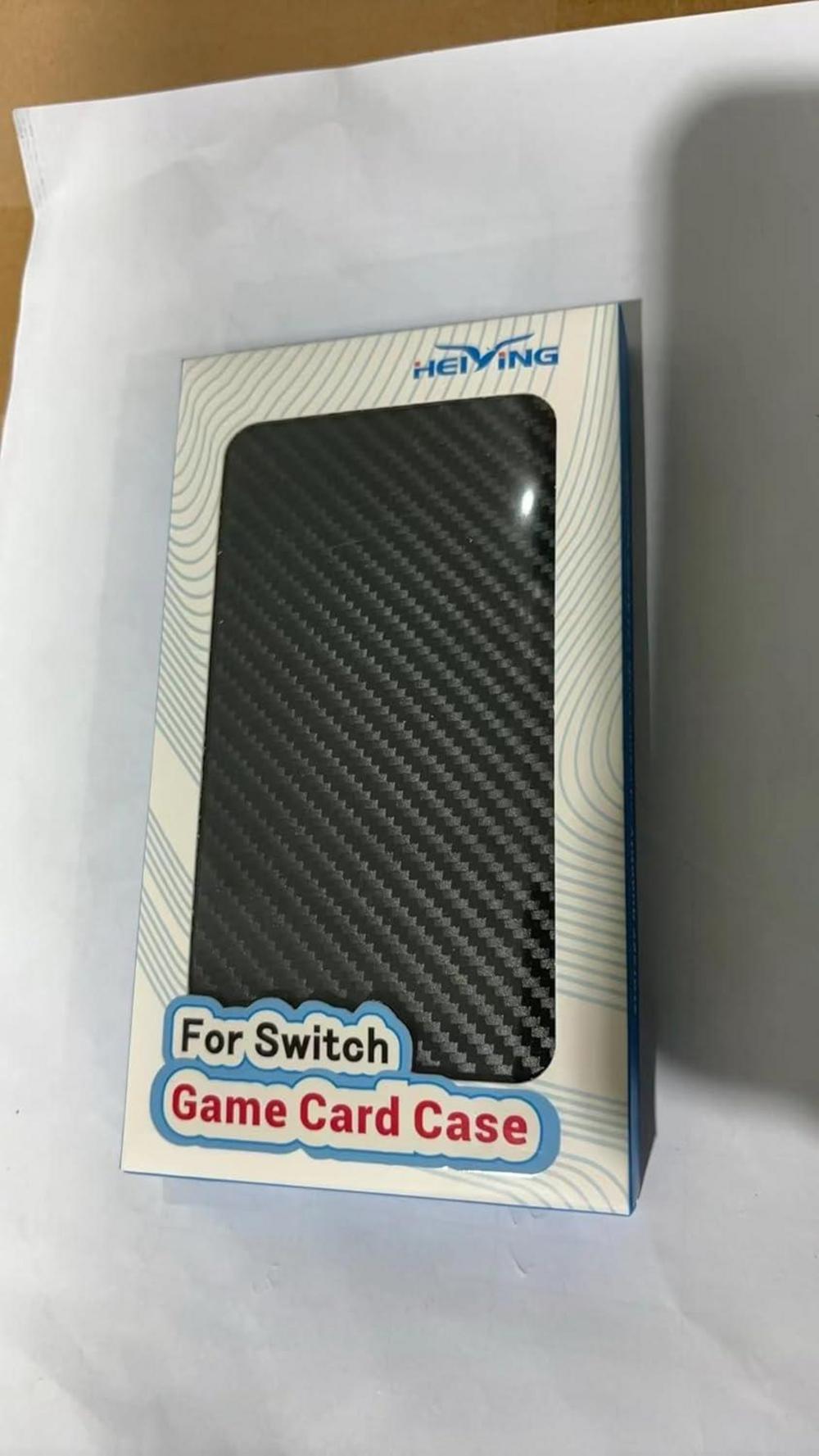 HEIYING Switch Game Card Aufbewahrungsbox mit 24 Game Card & 24 Micro SD Slots. Carbon Fibre