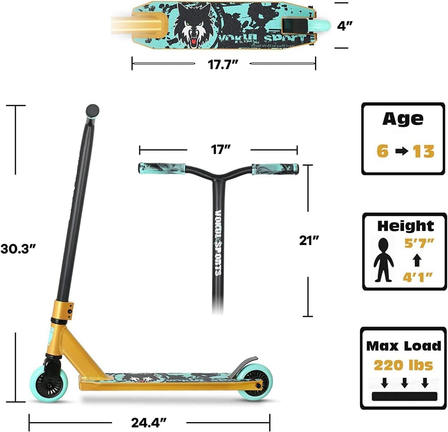 Stunt Scooter Pro für Jugendliche ab 6 Jahre, Freestyle Trick