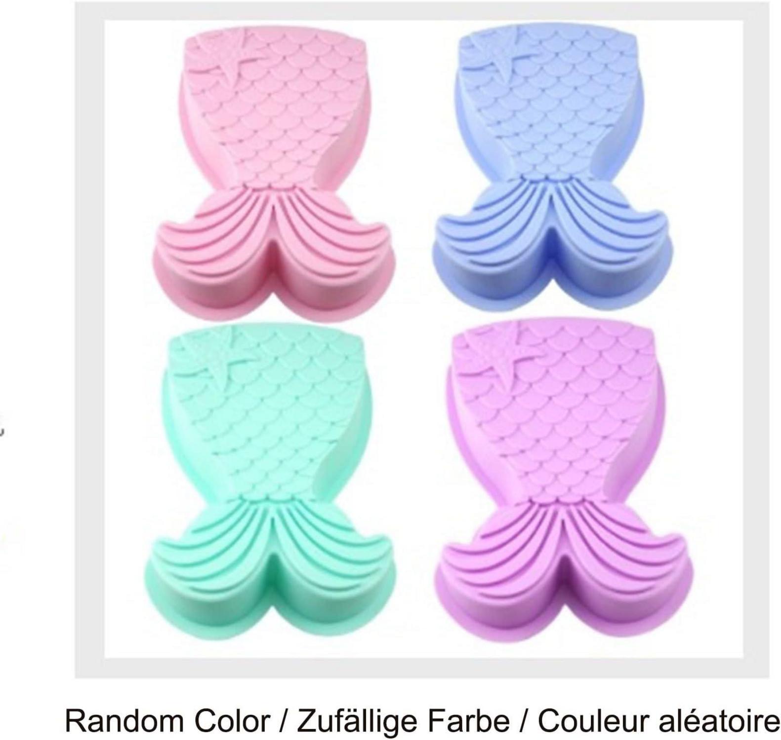 Silikon Backform Meerjungfrau für Kuchen Pudding Schokolade 24cm - Zufällige Farbe