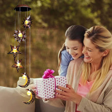 Solar LED Windspiele Sonne Mond Stern Garten Wasserdicht