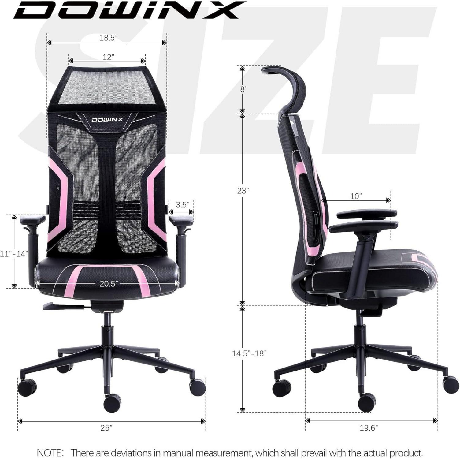 Gaming Stuhl mit 3D Armlehnen Bürostuhl Wippfunktion Leder Schwarz Pink