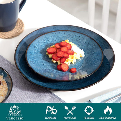 Vancasso BUBBLE 16tlg. Steinzeug Tafelservice Set Blau