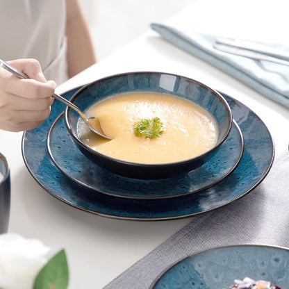 Vancasso BUBBLE 16tlg. Steinzeug Tafelservice Set Blau