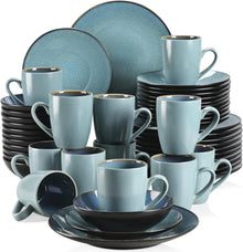 Tafelservice 48-teilig aus Steinzeug Bubble Set Vintage Optik