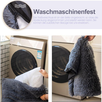 Hundebett Großes Waschbares Hundekissen Grau 100x70cm