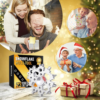 Vatertagsgeschenk: 23-in-1 Schneeflocken Multitool Silber
