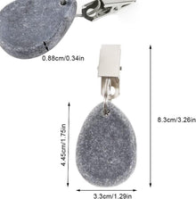 6er-Set Tischdeckenanhänger Marmor-Metall Grau 8,3 cm