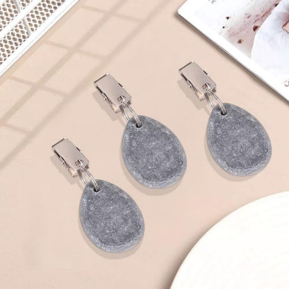 Tischdeckenanhänger Extra Schwer Marmor Metall Clips Grau 6er Set