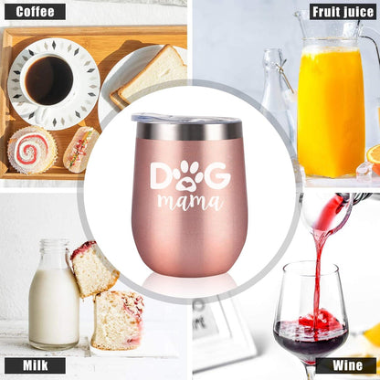 Livole Muttertag Geschenk 350ml Vakuum Thermobecher Dog Mama 12oz