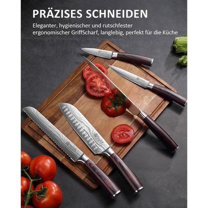 Premium Messerset Küchenmesser Set 5 tlg Carbon Edelstahl