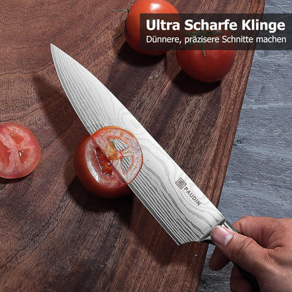 Premium Messerset Küchenmesser Set 5 tlg Carbon Edelstahl