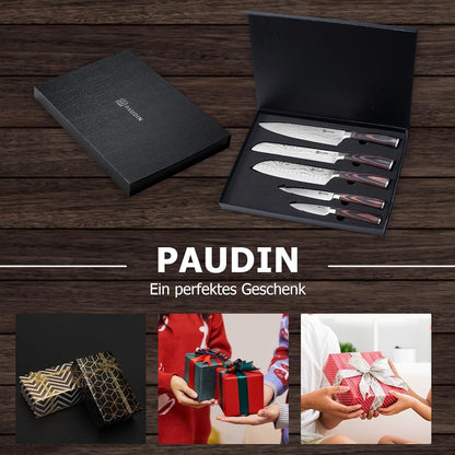 Premium Messerset Küchenmesser Set 5 tlg Carbon Edelstahl