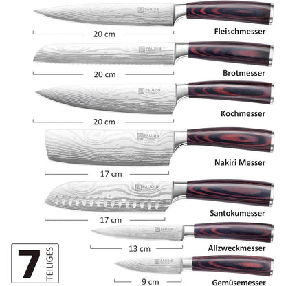 XL Premium Messerset 7-teilig Profi Kochmesser Küchenmesser