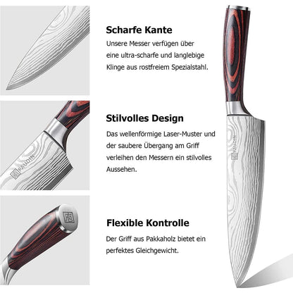 XL Premium Messerset 7-teilig Profi Kochmesser Küchenmesser