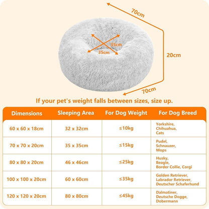 Orthopädisches Hundebett rund Hundekissen Hundesofa waschbar