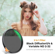 K&F Concept 77mm Black-Mist 1/4 Filter ND2-ND32 Variable ND