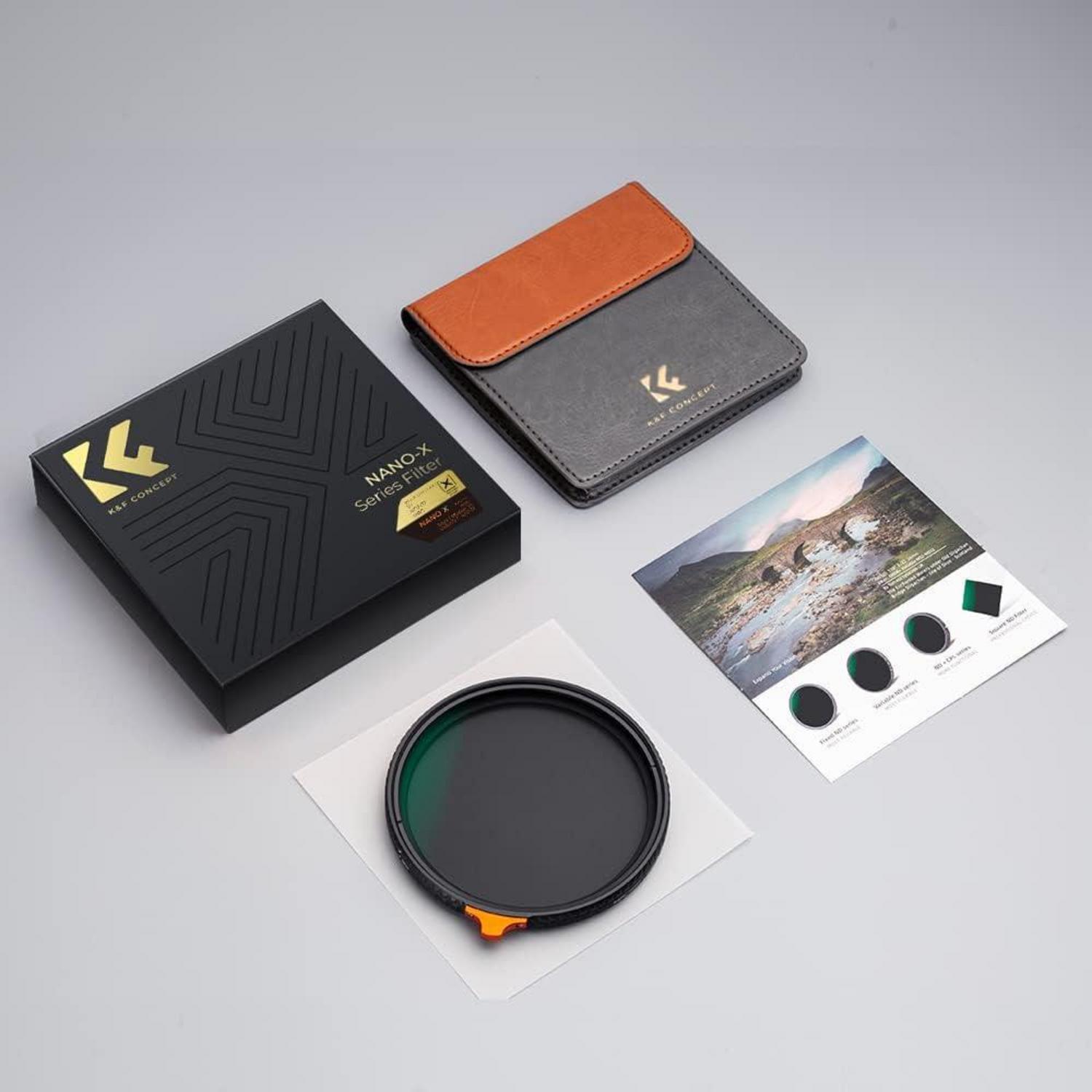 K&F Concept 77mm Filter ND2-ND32 Black-Mist 1/4 Variable ND2-32 2in1 Multifunktionaler Filter