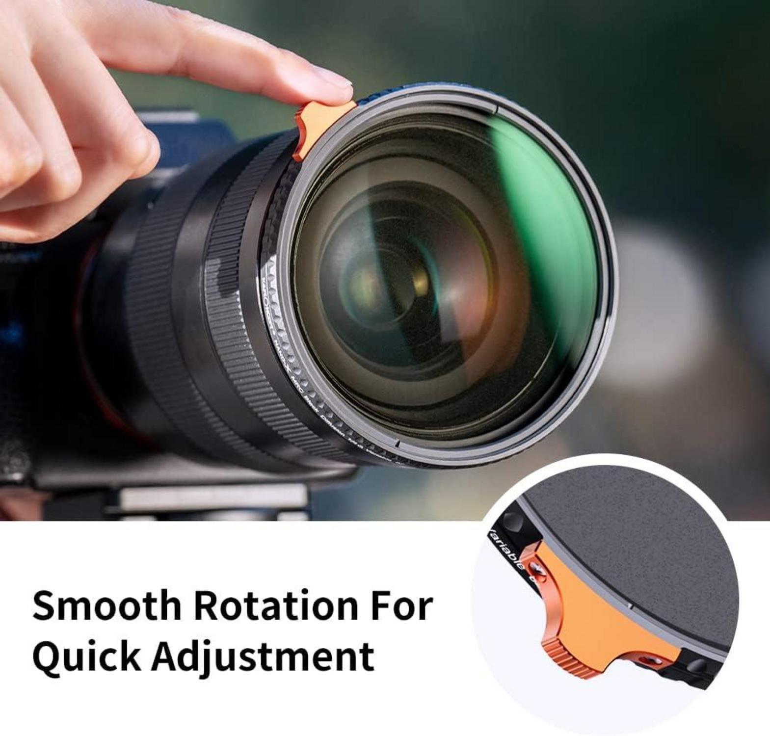 82mm Black-Mist Filter ND2-ND32 2in1 Filter-Black Promist 1/4 Variable ND