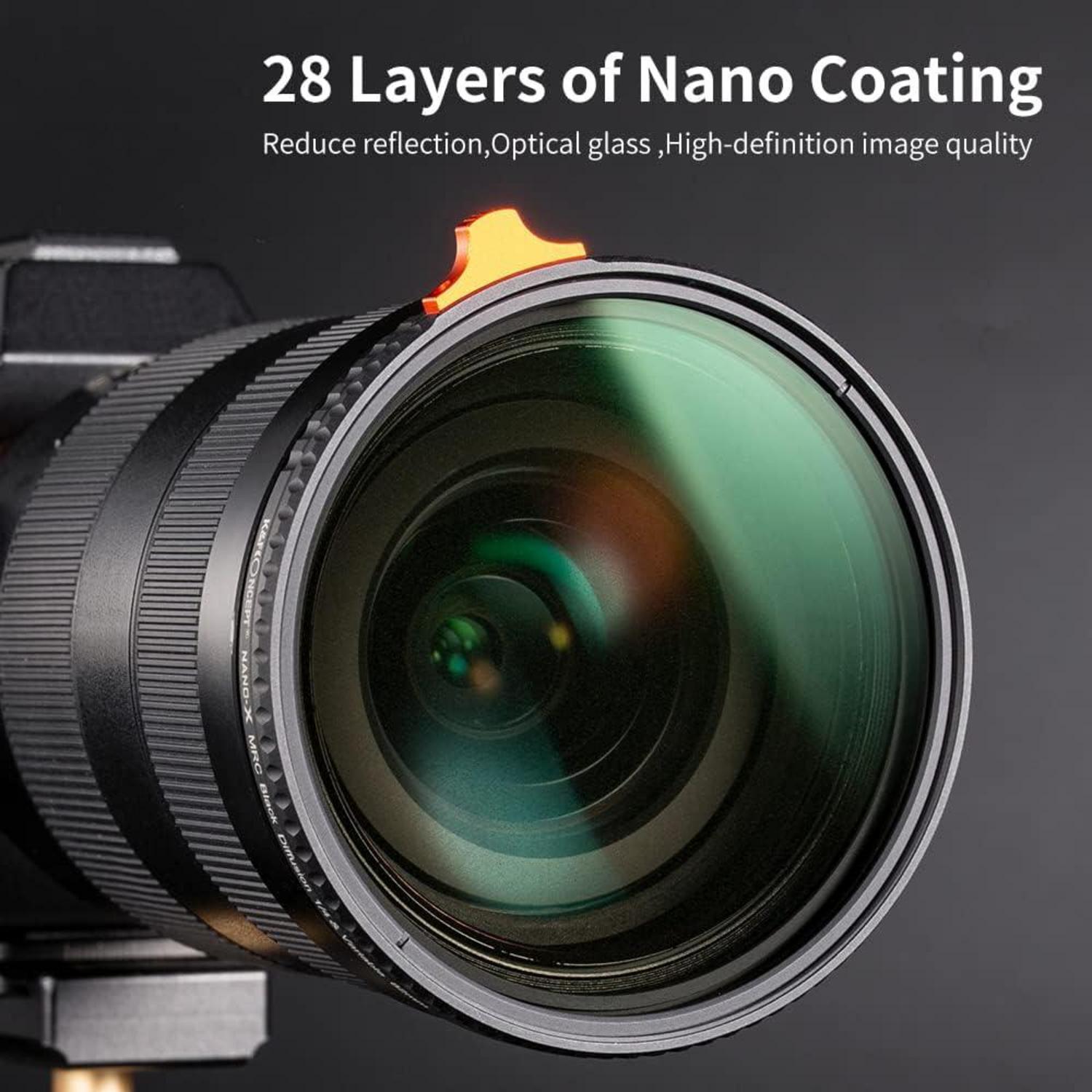 82mm Black Mist 1/4 ND2-ND32 Filter 2-in-1 Multifunktionaler Variable