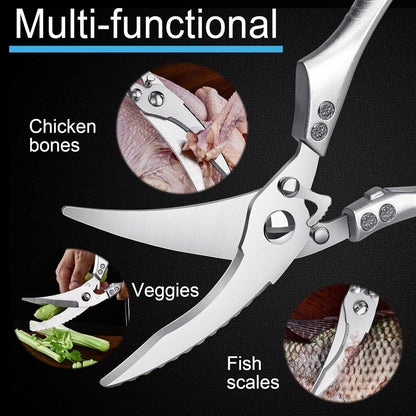 TIVOLI Profi Geflügelschere Edelstahl Küchenschere Metallgriff