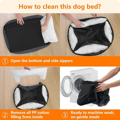 Hochwertiges Hundebett Hundekissen waschbar 110x86x26 cm